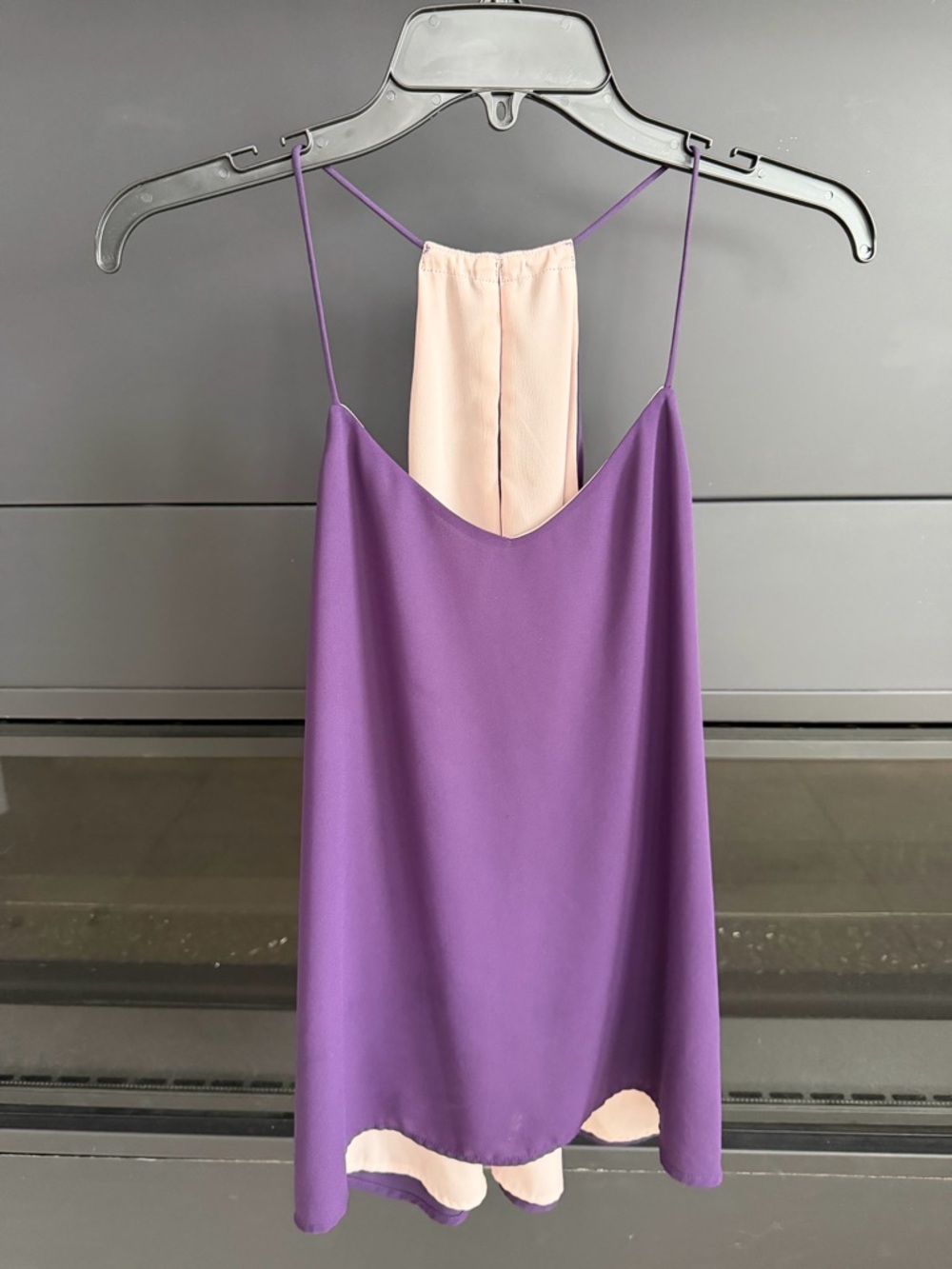 Express Purple and Cream Spaghetti Strap Cami